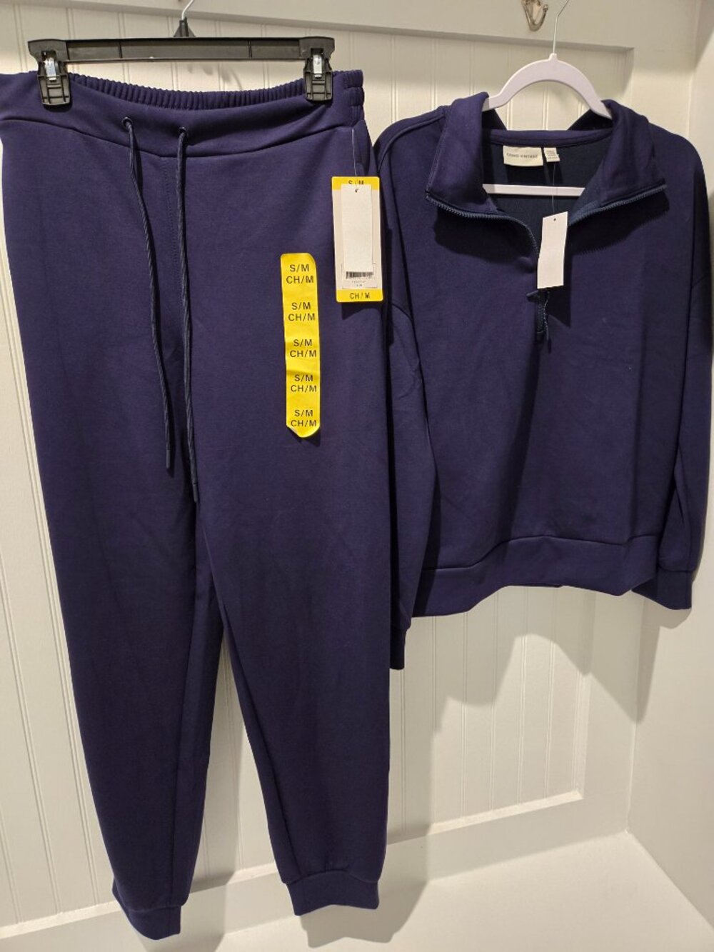 Como Vintage Peacoat Scuba Quarter Zip Jogger Lounge Set S/M - Picture 3 of 9